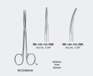 Nożyczki preparacyjne Metzenbaum - bardzo delikatne